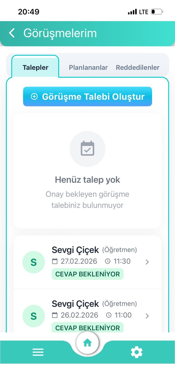 e-Kreş görüşmeler ekranı